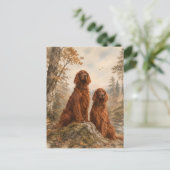  Irischer Setter  Postkarte (Stehend Vorderseite)