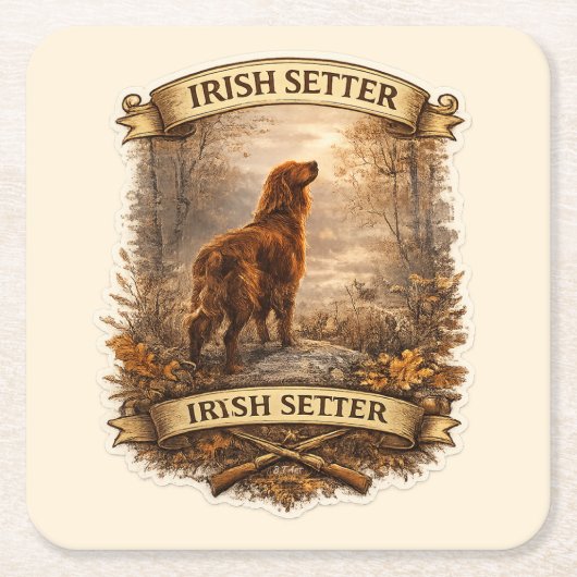 Irischer Setter Rechteckiger Pappuntersetzer (Vorderseite)