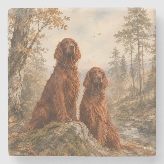 Irischer Setter Steinuntersetzer (Vorderseite)