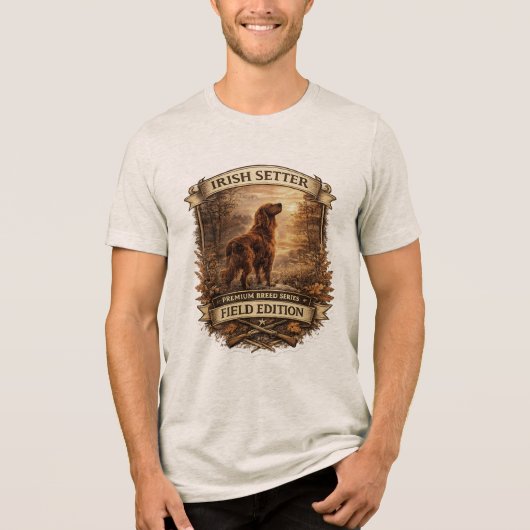 Irischer Setter Tri-Blend Shirt (Vorderseite)