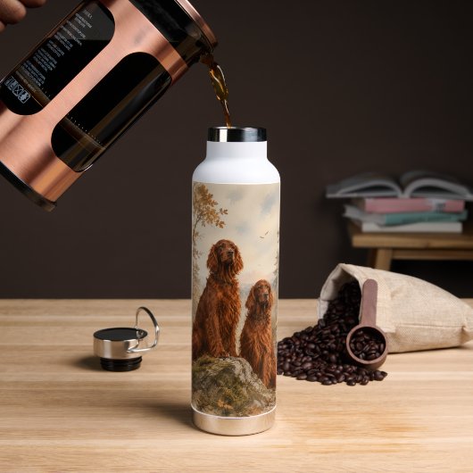 Irischer Setter Trinkflasche (Kaffee (gedreht))