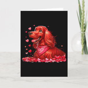 Irischer Setter Valentine Hearts Hund Männer Fraue Karte
