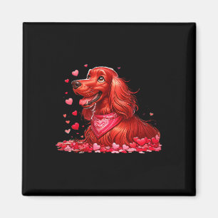 Irischer Setter Valentine Hearts Hund Männer Fraue Magnet