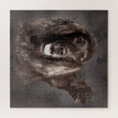 Irischer Setter verfolgt Digital-Kunst Puzzle (Horizontal)