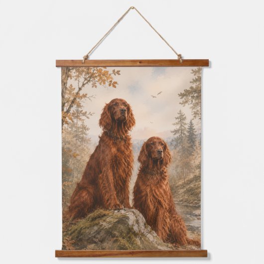  Irischer Setter  Wandteppich Mit Holzrahmen (Vorderseite)