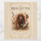  Irischer Setter Weinetikett (Einzelnes Label)