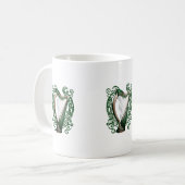 Irischer Shamrock Harfe Kaffeetasse (Vorderseite Links)