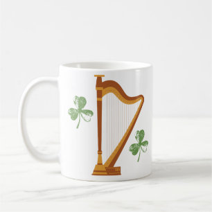 Irischer Shamrock-Harp-Becher Kaffeetasse