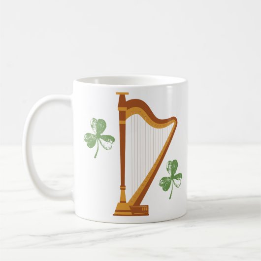 Irischer Shamrock-Harp-Becher Kaffeetasse (Links)