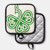 Irischer Shamrock, Irland Topflappen (Vorderseite/Rückseite)