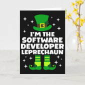 Irischer Softwareentwickler Leprechaun St Patricks Karte (Gelbe Blume)