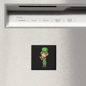 Irischer St. Patricks Tag Leprechaun spielt Flöte  Magnet (In Situ (Geschirrspüler))