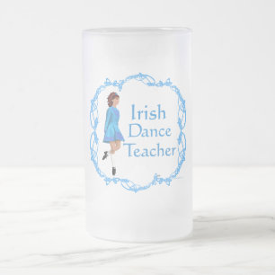 Irischer Stepptanz-Lehrer - Blau Mattglas Bierglas