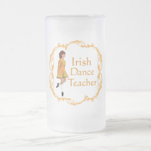 Irischer Stepptanz-Lehrer - Gold Mattglas Bierglas