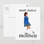 Irischer Stepptanz Mutter - Blauer Soft Shoe Postkarte (Vorne/Hinten)