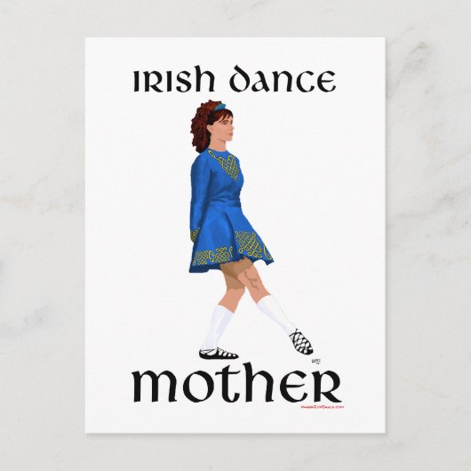 Irischer Stepptanz Mutter - Blauer Soft Shoe Postkarte (Vorderseite)