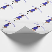 Irischer Stepptänzer - Blau Geschenkpapier (Ecke)