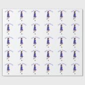 Irischer Stepptänzer - Blau Geschenkpapier (Flach)