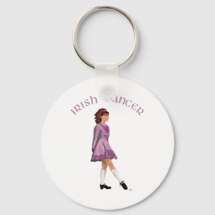 Irischer Stepptänzer in lila Kleid Schlüsselanhänger