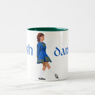 Irischer Stepptänzer - Weicher Schuh - Blau Zweifarbige Tasse