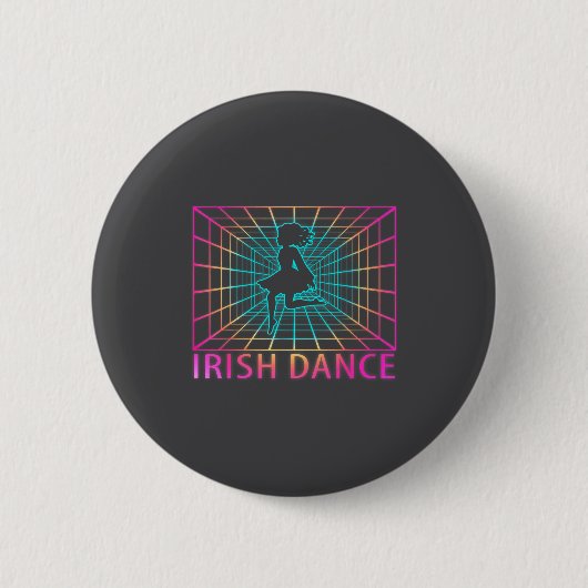 Irischer Tanz Retro-Tänzer-Geschenk Button (Vorderseite)