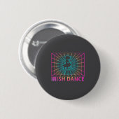 Irischer Tanz Retro-Tänzer-Geschenk Button (Vorne & Hinten)