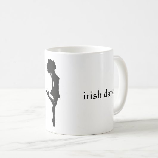 irischer Tanz. - Silhouette Hard Shoe Irish Dancer Kaffeetasse (VorderseiteRechts)