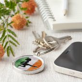 Irischer Tänzer-irischer Flaggen-Schlüsselanhänger Schlüsselanhänger (Seite)