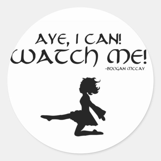 Irischer Tänzer "ja kann ich!" Aufkleber (Vorderseite)