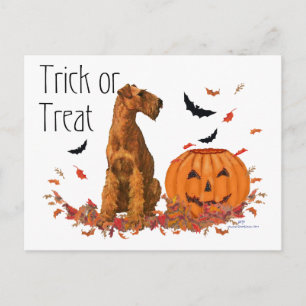 Irischer Terrier Halloween Postkarte