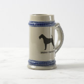 Irischer Terrier-Silhouetten Bierglas (VorderseiteRechts)