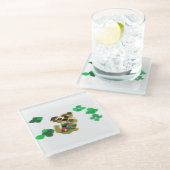 Irischer Terrier St. Patrick's Day Spaß Glasuntersetzer (Schrägansicht)