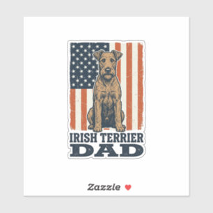 Irischer Terrier-Vater Patriotisch Vintage Aufkleber