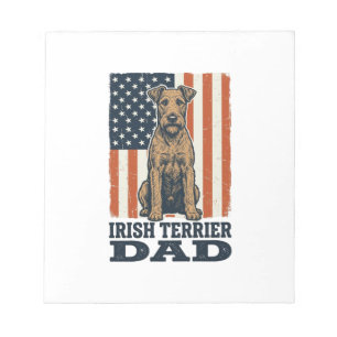 Irischer Terrier-Vater Patriotisch Vintage Notizblock