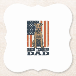 Irischer Terrier-Vater Patriotisch Vintage Untersetzer