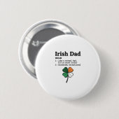 Irischer Vater Lustige Definition Kleeblatt Vintag Button (Vorne & Hinten)