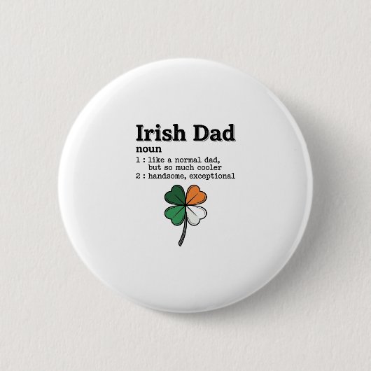Irischer Vater Lustige Definition Kleeblatt Vintag Button (Vorderseite)