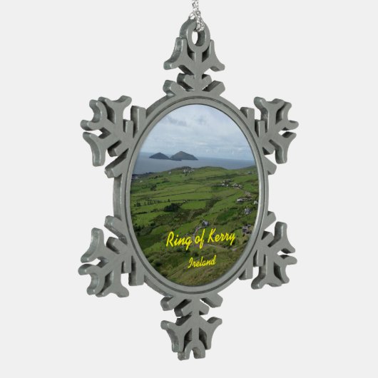 Irischer Verzierungs-Ring von Kerry Irland Schneeflocken Zinn-Ornament (Links)