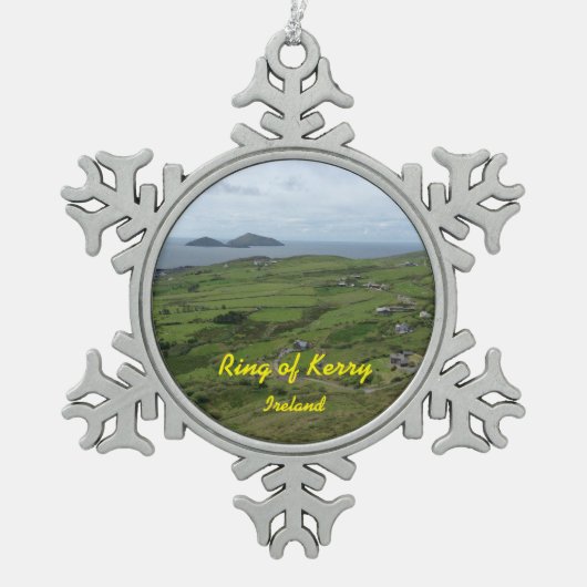Irischer Verzierungs-Ring von Kerry Irland Schneeflocken Zinn-Ornament (Vorderseite)
