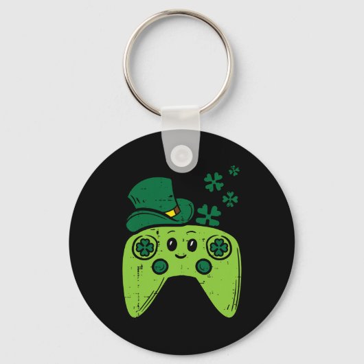 Irischer Videospiel-Controller St. Patrick Tag Gam Schlüsselanhänger (Vorderseite)