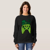 Irischer Videospiel-Controller St. Patrick's Day G Sweatshirt (Vorne ganz)