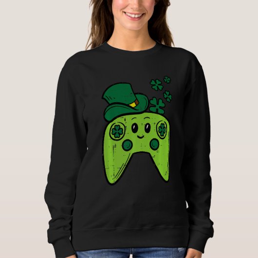 Irischer Videospiel-Controller St. Patrick's Day G Sweatshirt (Vorderseite)