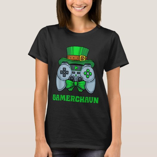 Irischer Videospiel-Controller St. Patrick's Day G T-Shirt (Vorderseite)