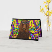 Irischer Wasserspaniel Karte (Gelbe Blume)