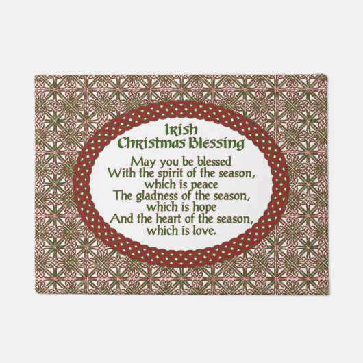 Irischer Weihnachtssegen, roter grüner keltischer Fußmatte (Vorderseite)