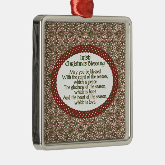 Irischer Weihnachtssegen, roter grüner keltischer Ornament Aus Metall (Rechts)