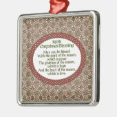 Irischer Weihnachtssegen, roter grüner keltischer Ornament Aus Metall (Links)