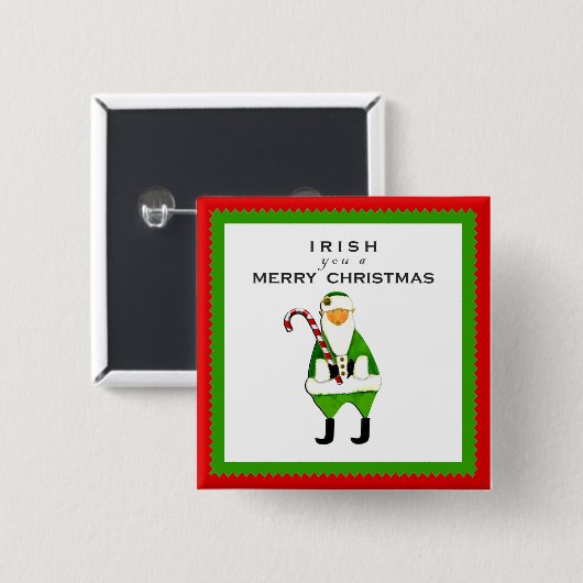 Irischer Weihnachtswunsch Button (Vorne & Hinten)