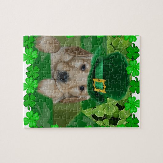 IRISCHER WELPE! PGOLDEN RETRIEVER ST PATRICK PUZZLE (Horizontal)