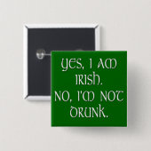 Irischer Witz lustiger Anti-stereotyp Button (Vorne & Hinten)